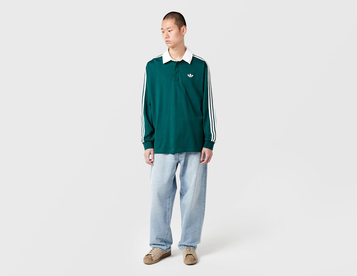 adidas Originals 3-Stripes Rugby Long Sleeve Polo Shirt