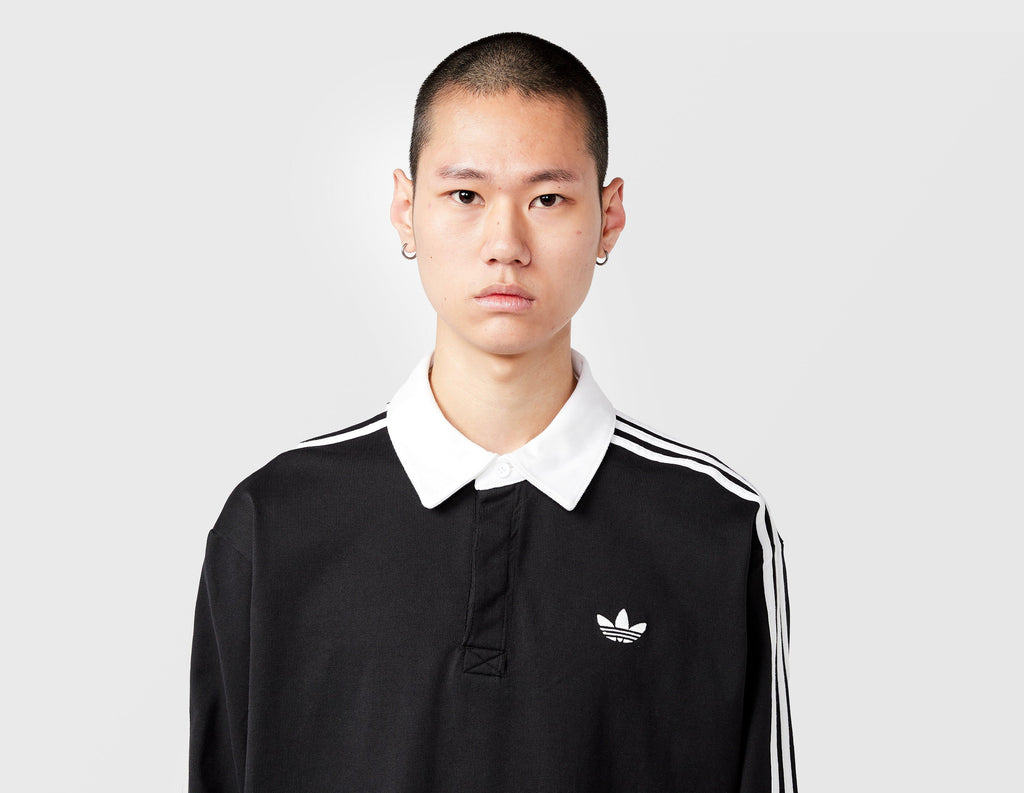 adidas Originals 3-Stripes Rugby Long Sleeve Polo Shirt