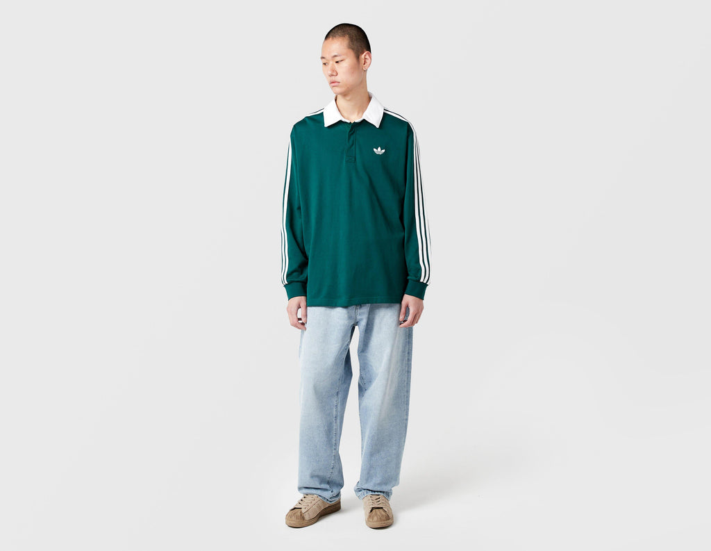 adidas Originals 3-Stripes Rugby Long Sleeve Polo Shirt